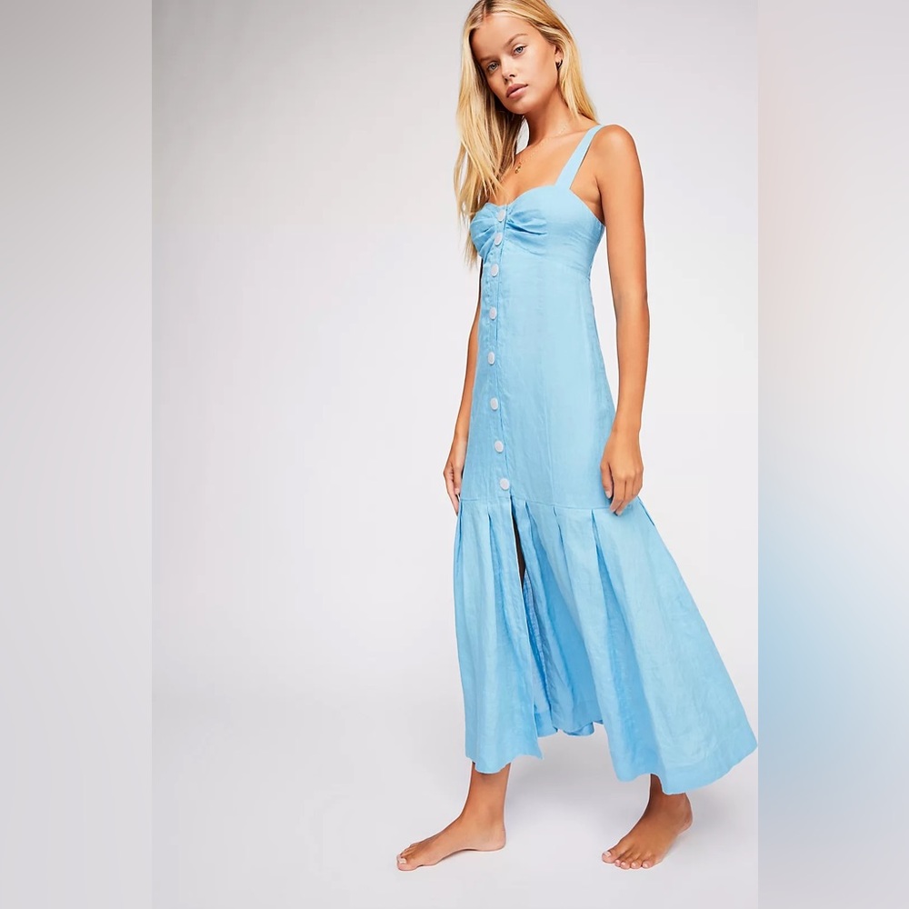 Free People Blue Midi Dress, Size Small
